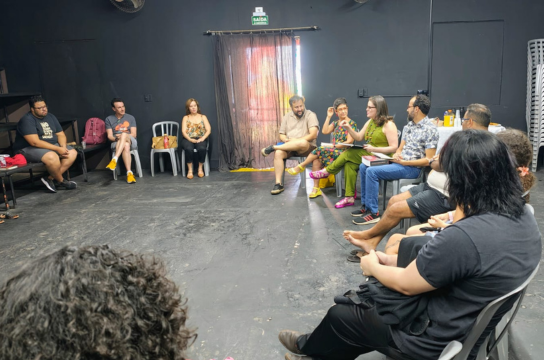Encontro realizado pela subcomissão do curso de Artes Cênicas no Centro Cultural Vasco, em São José do Rio Preto. Foto: acervo Lucia Lombardi